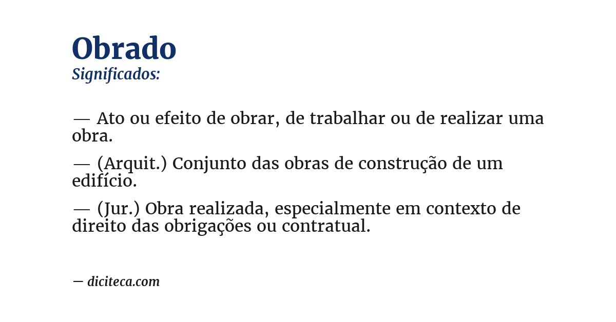 Significado de obrado