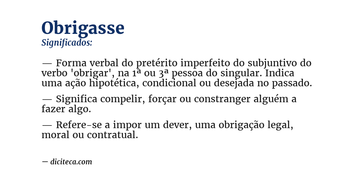 Significado de obrigasse