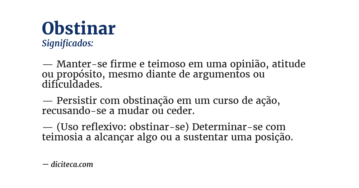 Significado de obstinar