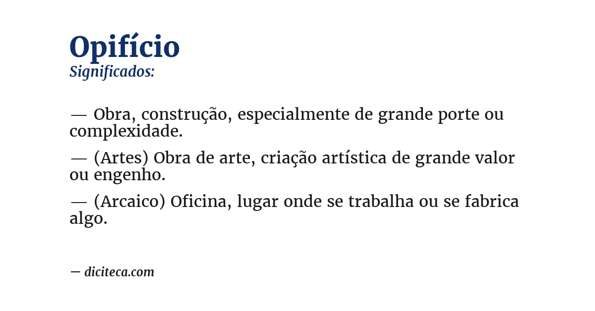Significado de opifício