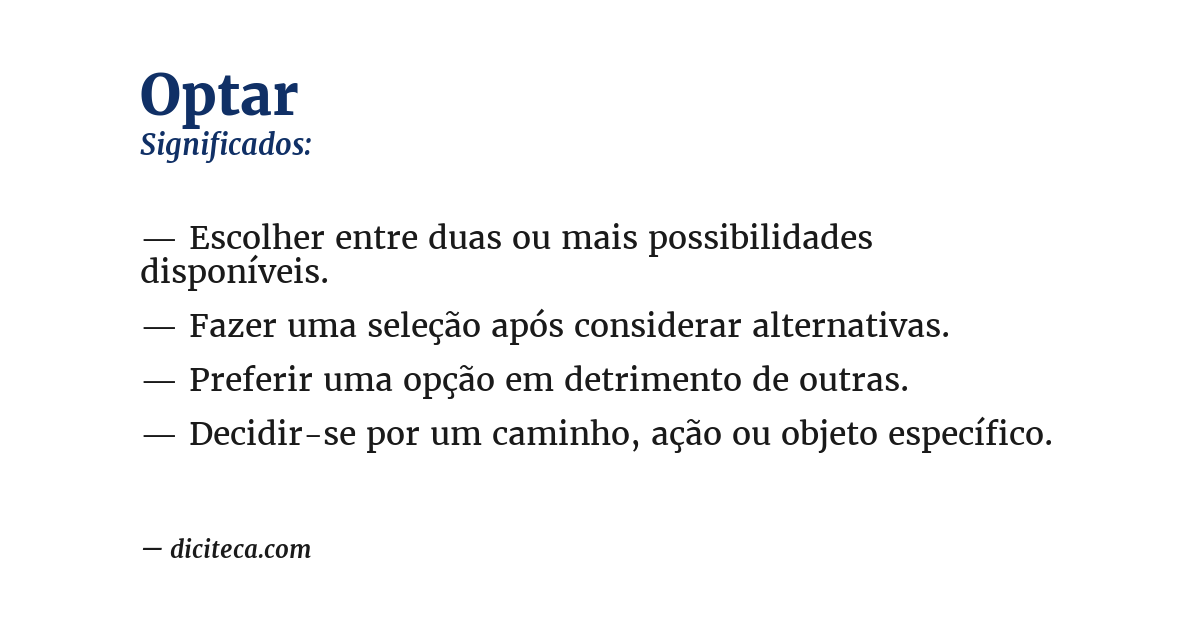 Significado de optar