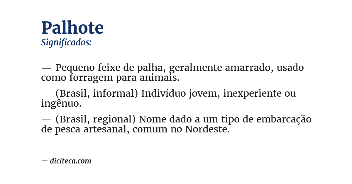 Significado de palhote
