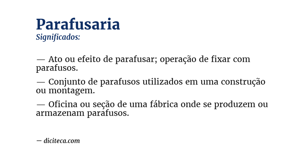 Significado de parafusaria