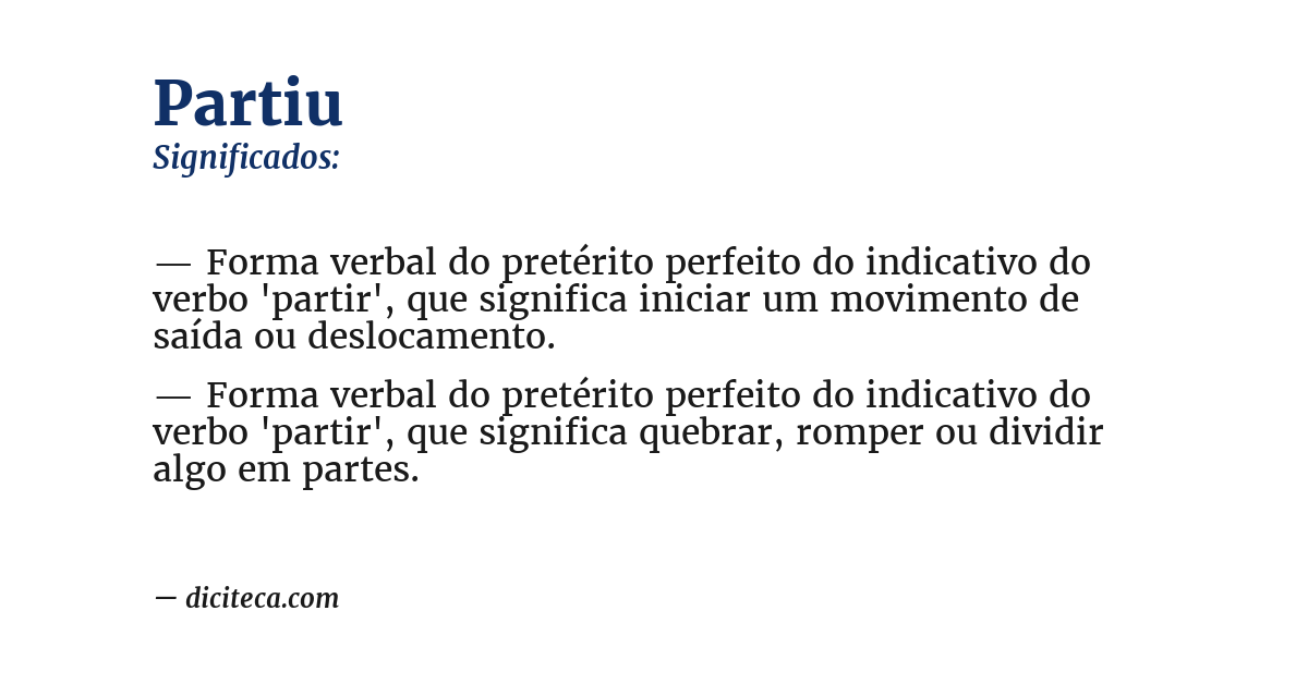 Significado de partiu