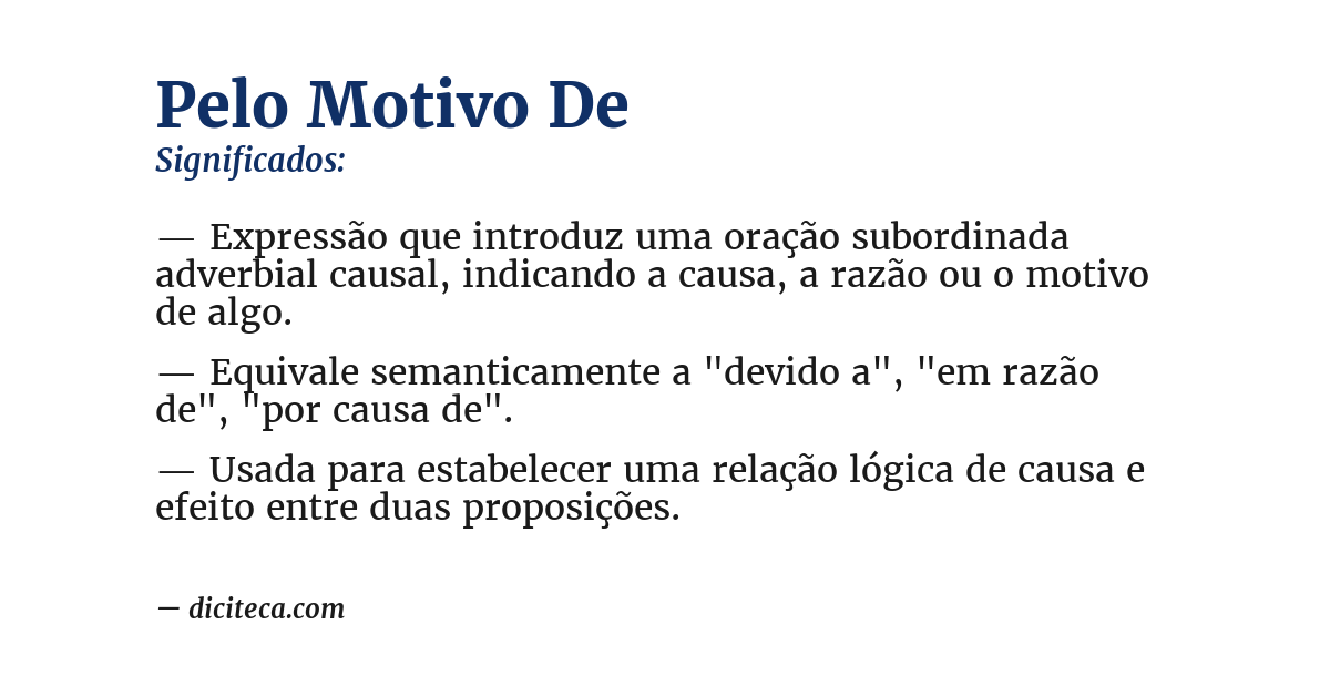 Significado de pelo motivo de