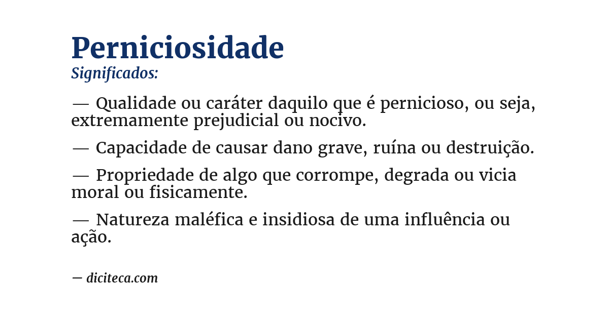 Significado de perniciosidade