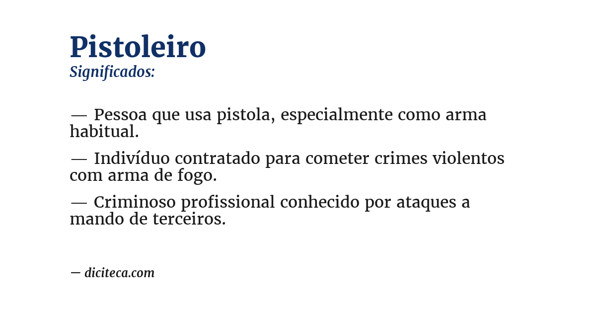Significado de pistoleiro