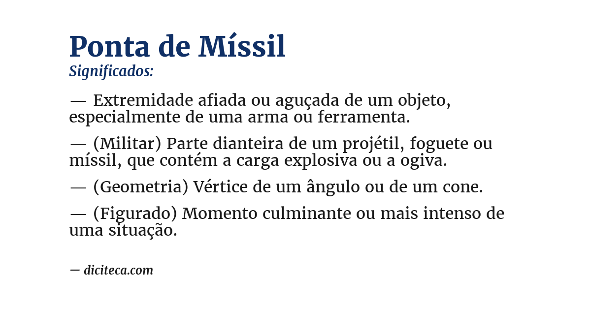 Significado de ponta de míssil