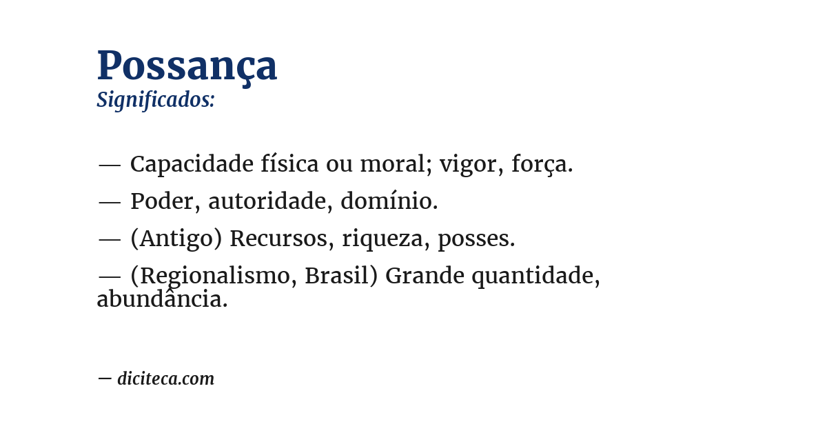 Significado de possança