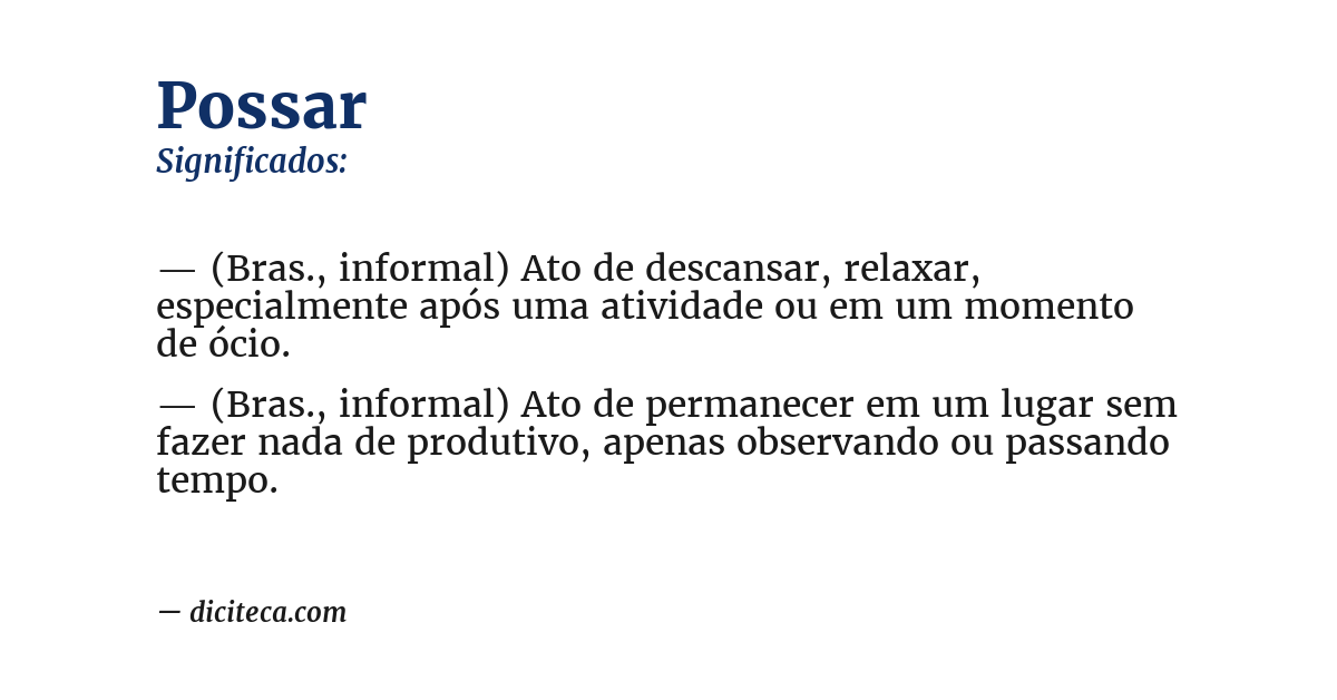 Significado de possar