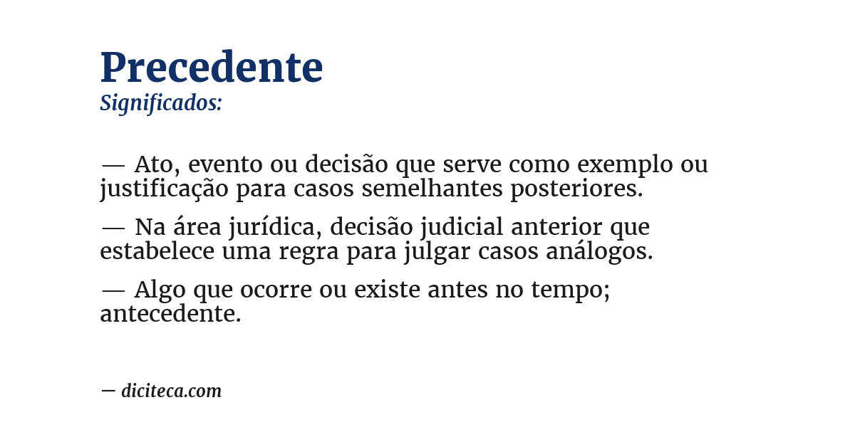 Significado de precedente