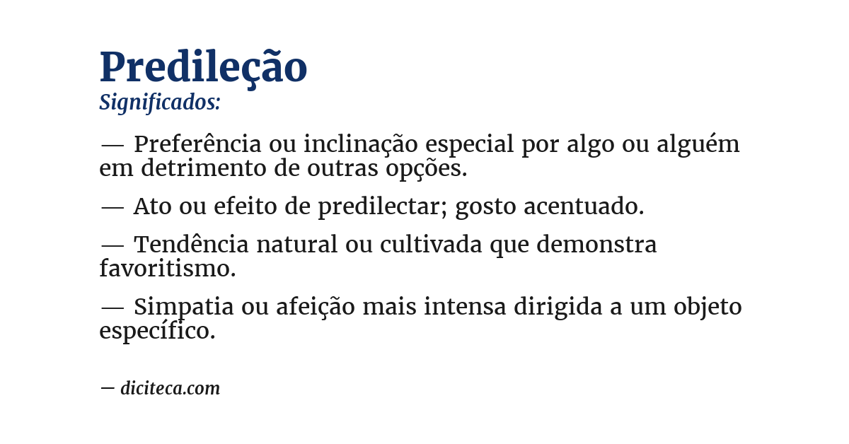 Significado de predileção