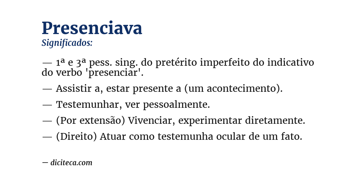 Significado de presenciava