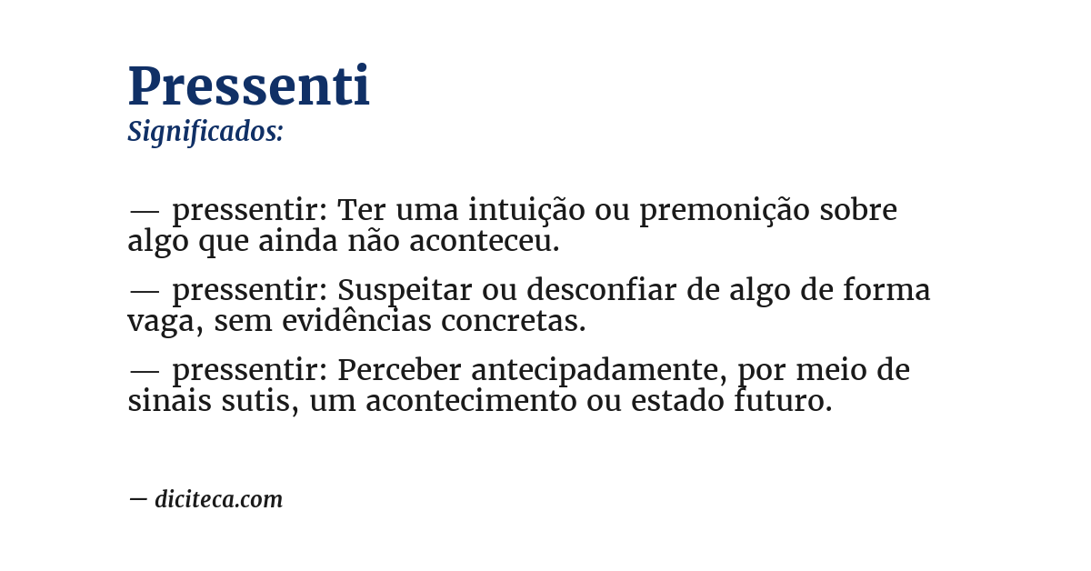 Significado de pressenti