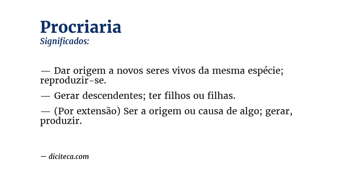 Significado de procriaria