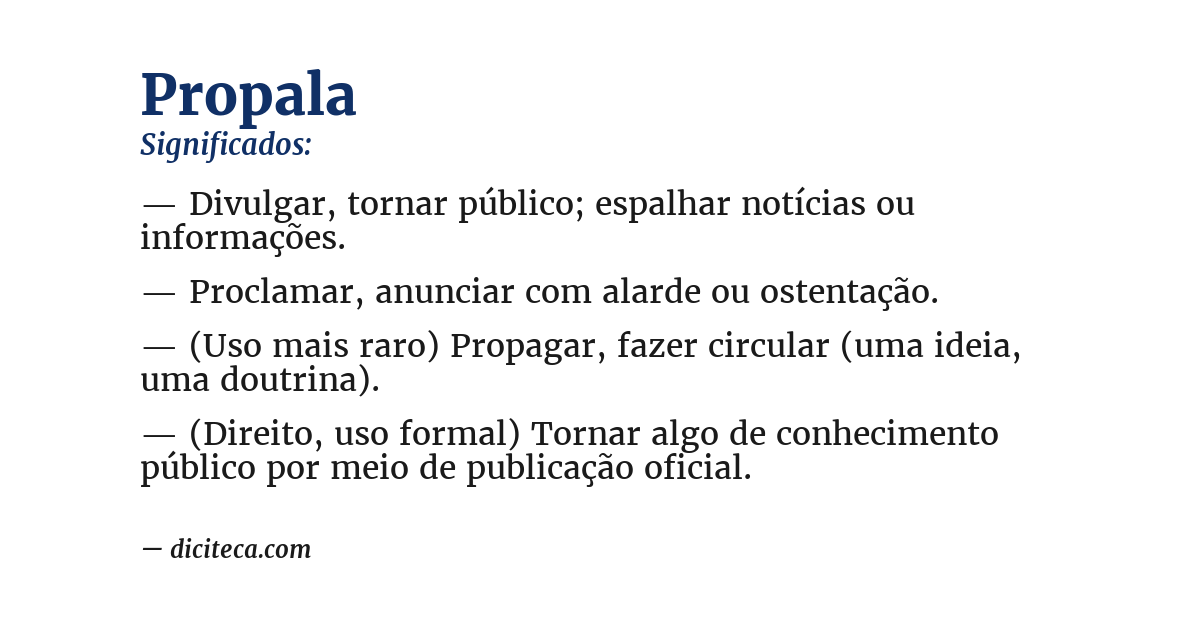 Significado de propala