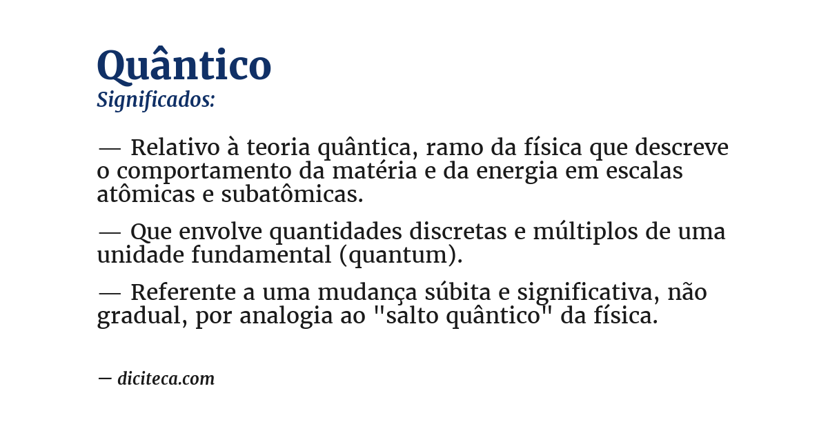 Significado de quântico