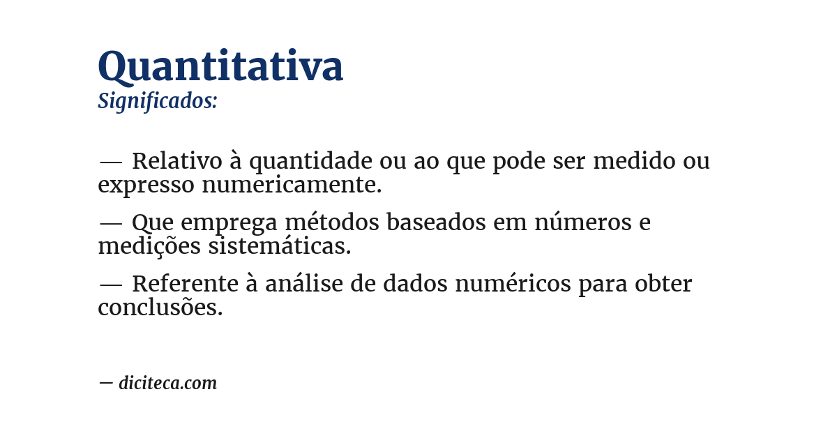 Significado de quantitativa
