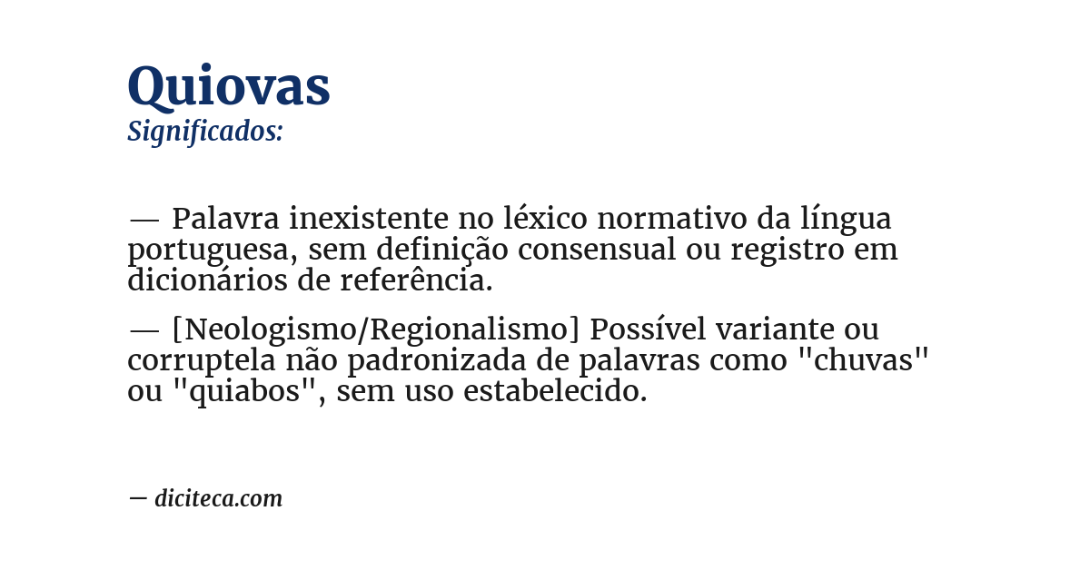 Significado de quiovas