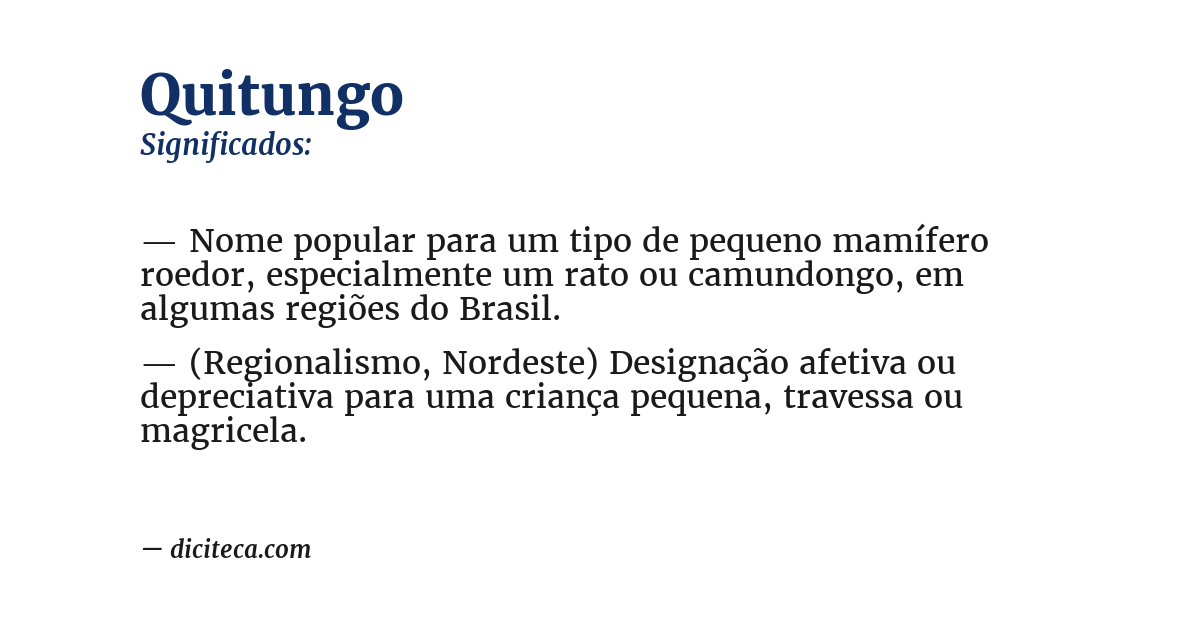 Significado de quitungo