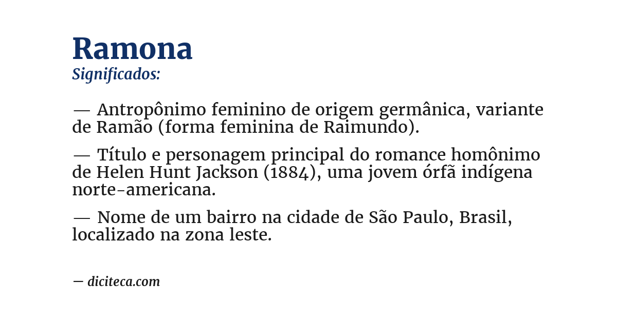 Significado de ramona