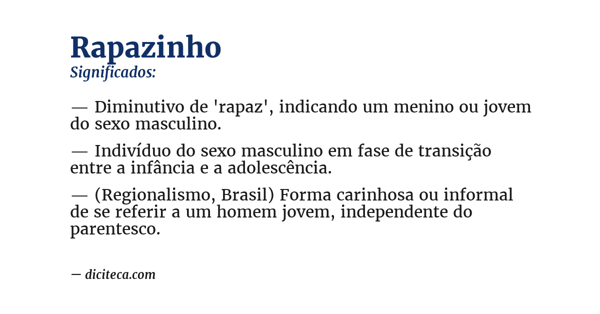 Significado de rapazinho