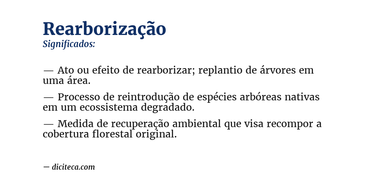 Significado de rearborização