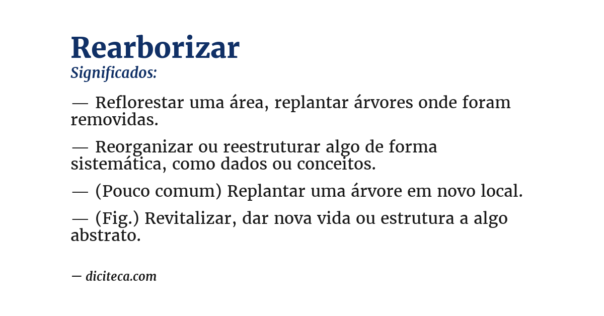 Significado de rearborizar