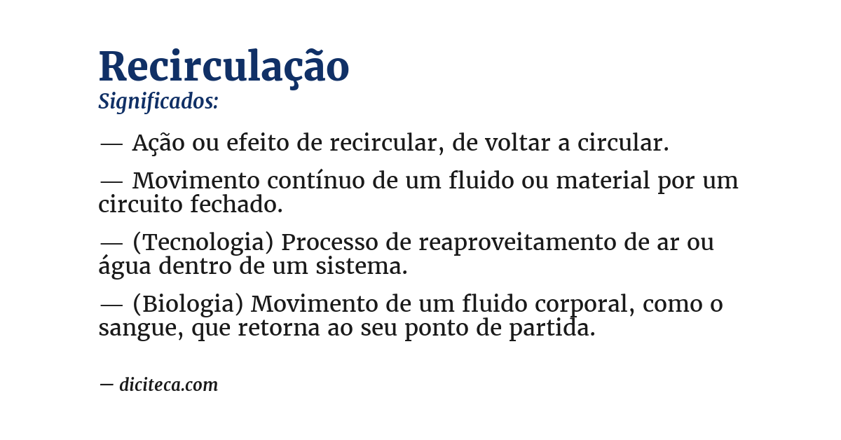 Significado de recirculação