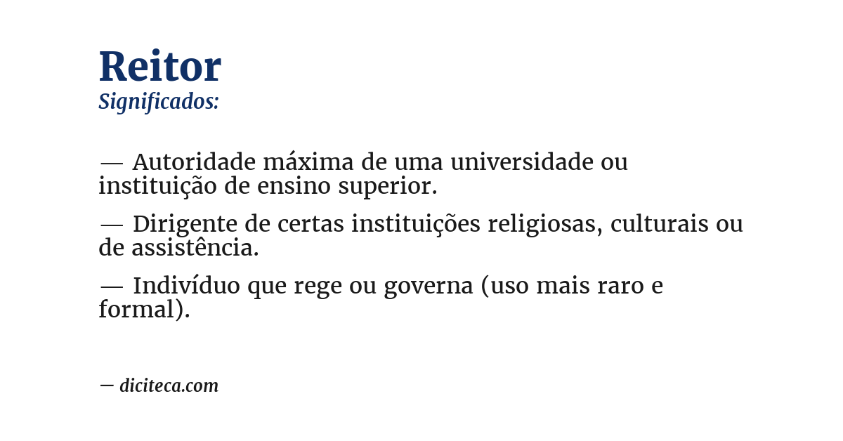Significado de reitor