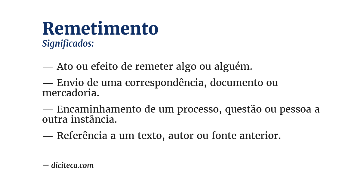 Significado de remetimento