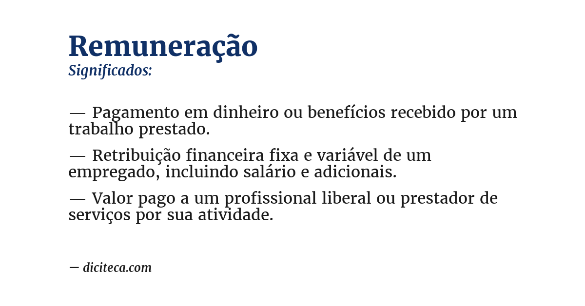Significado de remuneração