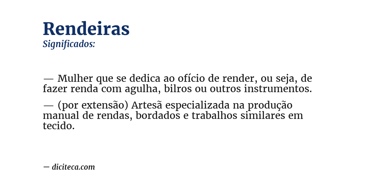 Significado de rendeiras