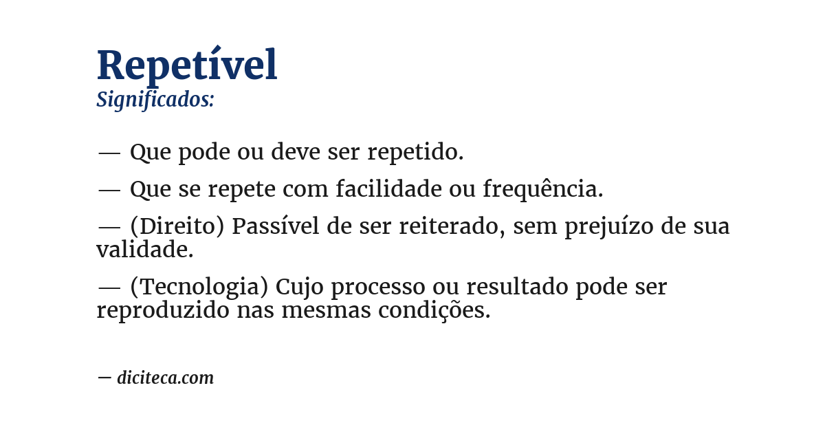 Significado de repetível