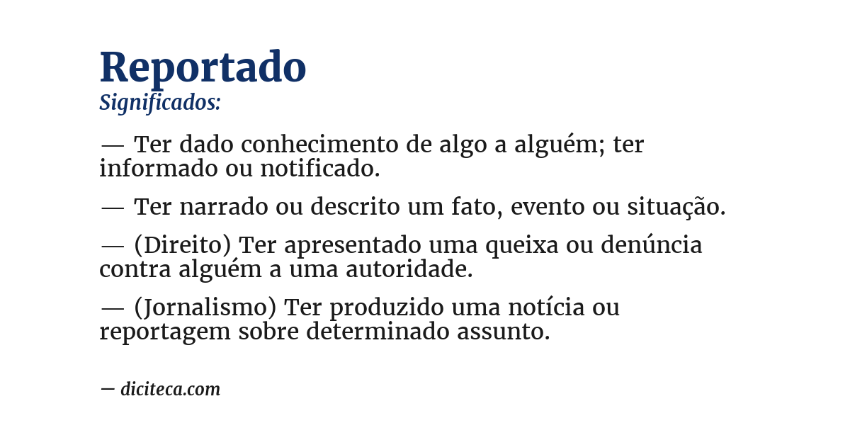 Significado de reportado