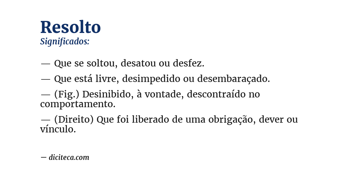 Significado de resolto
