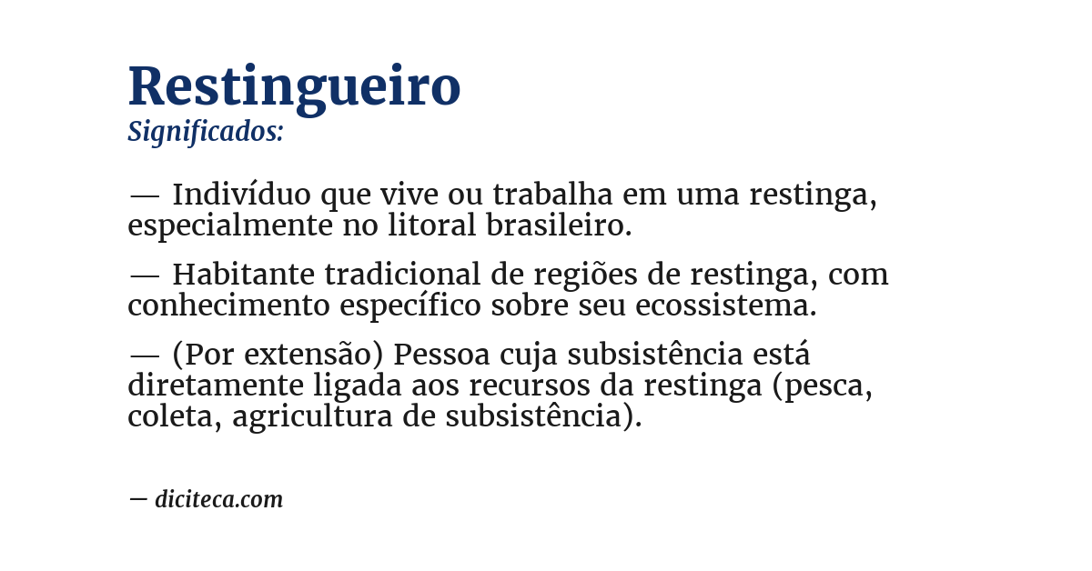Significado de restingueiro
