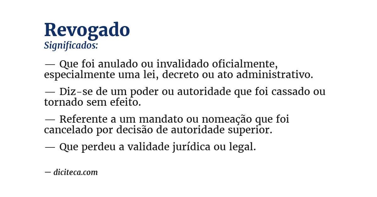 Significado de revogado