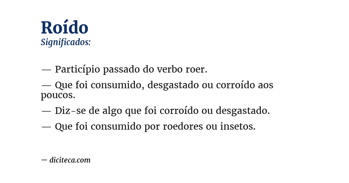 Significado de roído