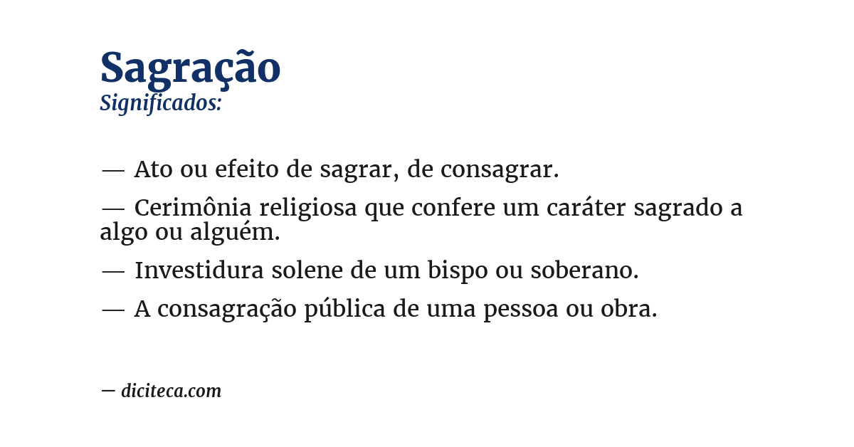 Significado de sagração