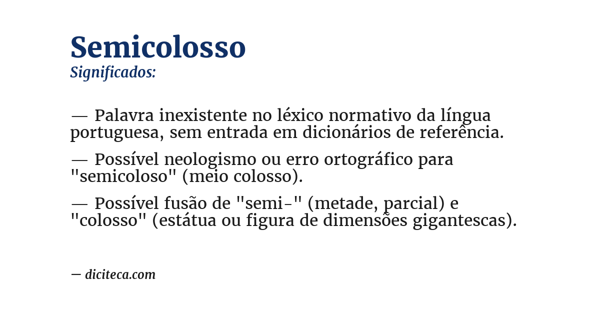 Significado de semicolosso
