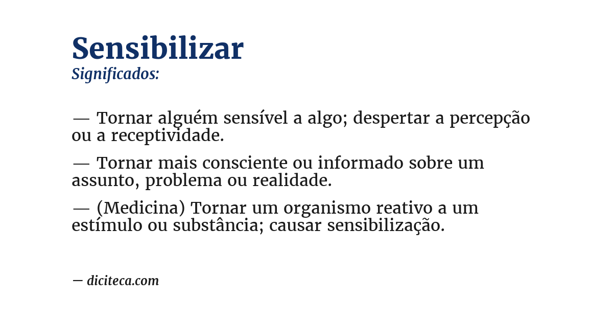 Significado de sensibilizar