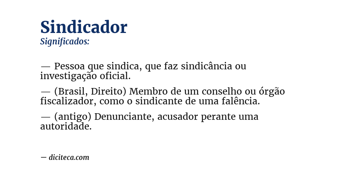 Significado de sindicador