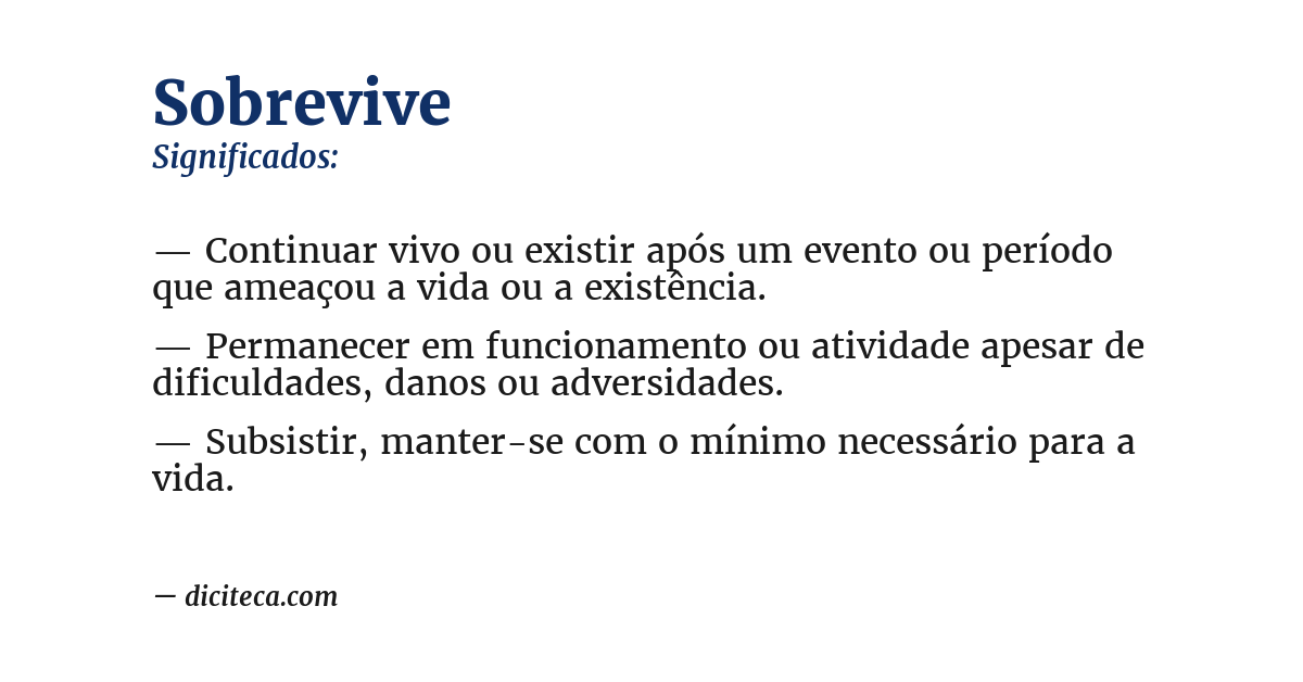 Significado de sobrevive