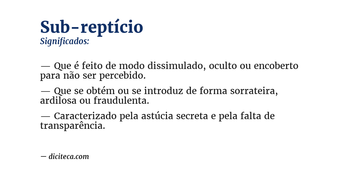 Significado de sub-reptício
