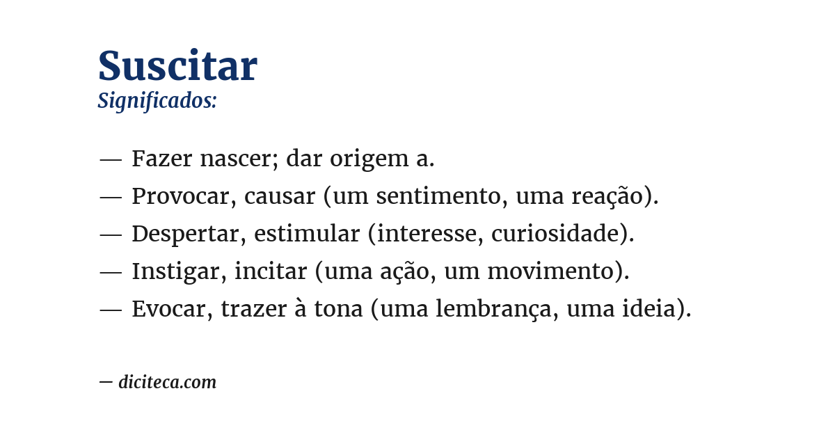 Significado de suscitar
