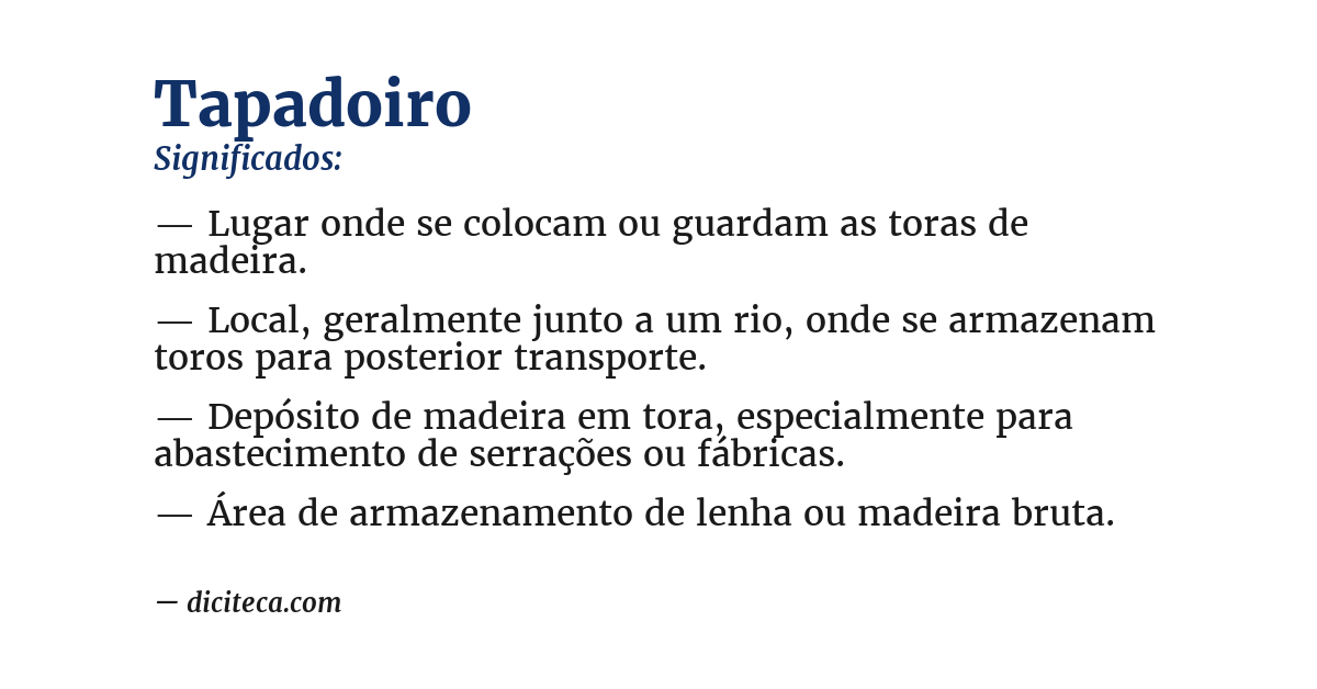Significado de tapadoiro