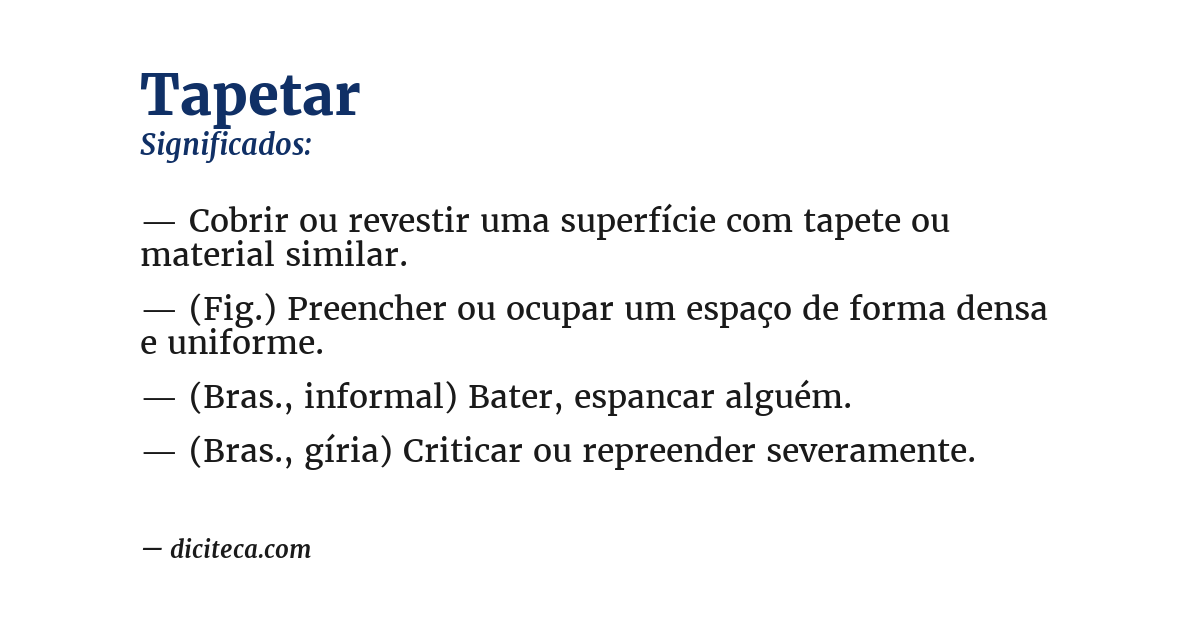 Significado de tapetar
