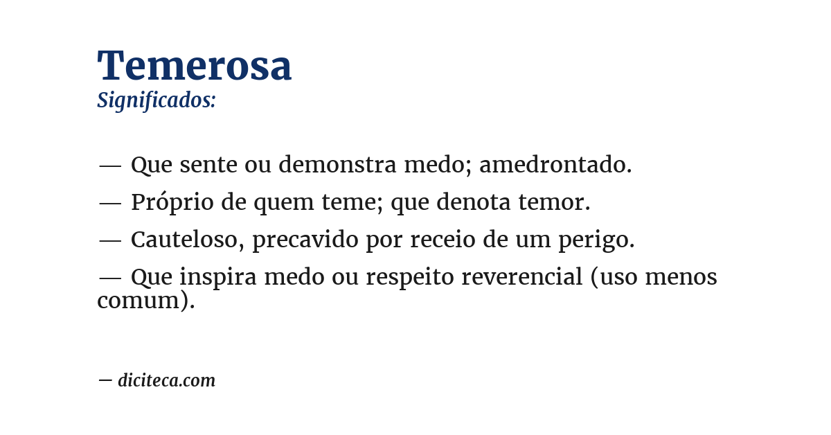 Significado de temerosa