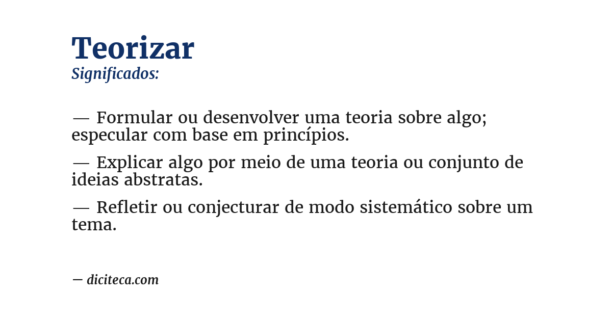 Significado de teorizar
